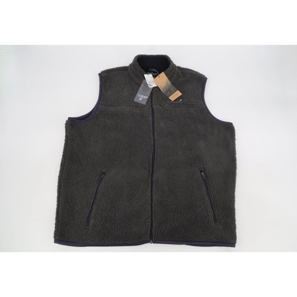 Tailor Vintage Polar Fleece Vest Mens Large Dark Gray Full Zip Puretec NEW